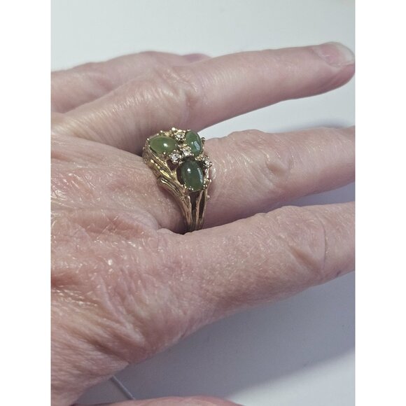 uncas Jewelry - Uncas gold tone jadeite ring